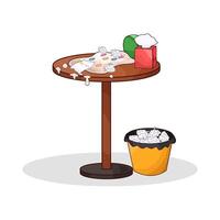 Messy Table with Tissues illustration vector