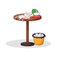 Table with Tissue Chaos illustration of vector