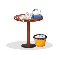 illustration of Messy Table with Tissues vector