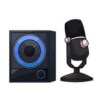 Microphone in Front of Speaker vector