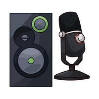 Speaker Stands Firm with Microphone vector
