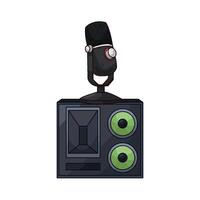 Studio Microphone with Paired Speaker vector