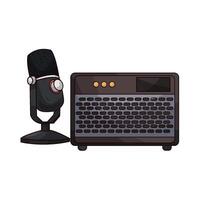 Microphone and Speaker in Studio vector