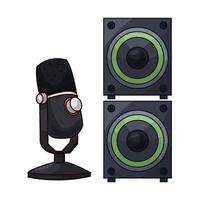 Classic Speaker and Studio Microphone vector