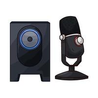 Studio Speaker Beside a Microphone vector