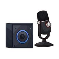 microphone and Speaker in Unison vector