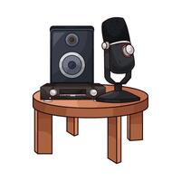 Sound Recording Tools on Table vector