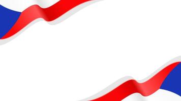 Waving flag of Czech Republic frame background, with copy space for text vector