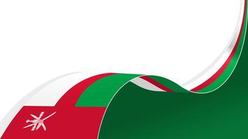 wavy Oman flag ribbon with copy space for text. oman national day vector