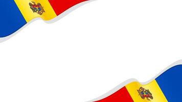 wavy moldova flag frame background with copy space for text. moldova national day vector