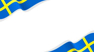 wavy sweden flag frame background with copy space for text. sweden national day vector