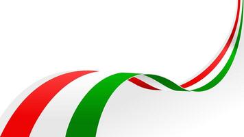 wavy hungary flag ribbon background with copy space for text. hungary national day vector