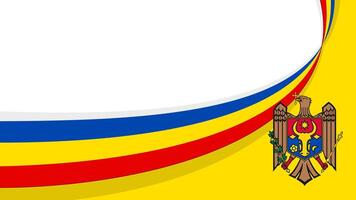 wavy moldova flag background with copy space for text. moldova independence day vector