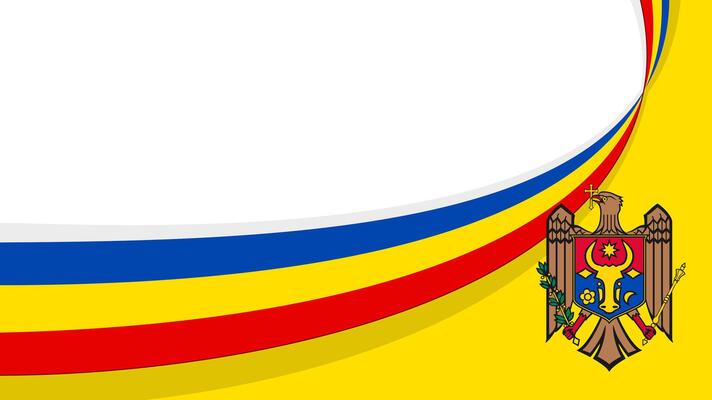 wavy moldova flag background with copy space for text. moldova independence day