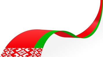 wavy Belarus flag ribbon with copy space for text. belarus national day vector