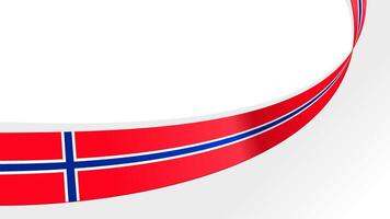 wavy norway flag ribbon background with copy space for text. norway national day vector