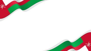 wavy Oman flag frame background with copy space for text. oman national day vector