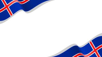 wavy iceland flag frame background with copy space for text. iceland national day vector