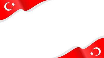 wavy turkey flag frame background with copy space for text. turkey national day vector