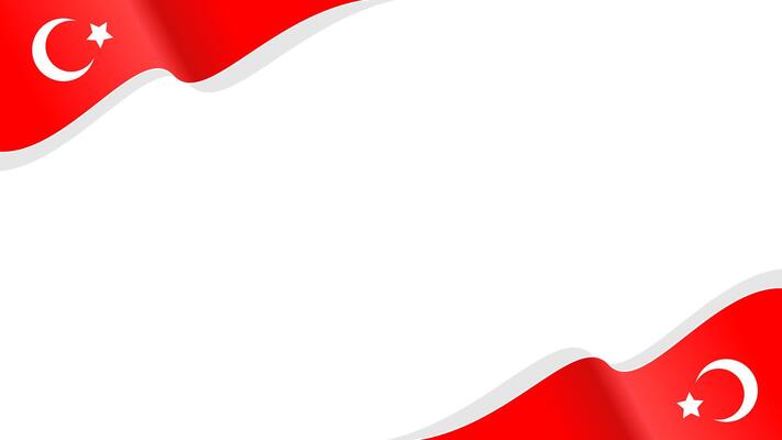 wavy turkey flag frame background with copy space for text. turkey national day