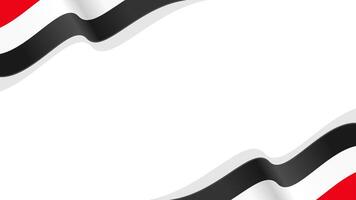 wavy yemen flag ribbon background with copy space for text. yemen national day vector