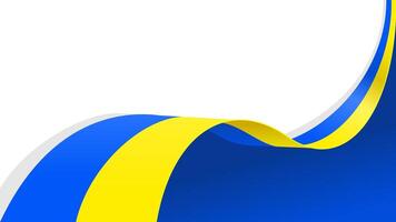 wavy ukraine flag ribbon background with copy space for text vector