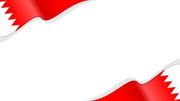 wavy bahrain flag frame background with copy space for text. bahrain national day vector