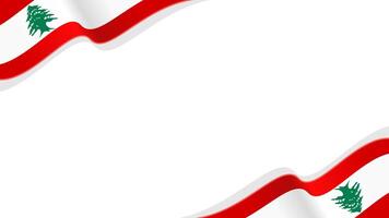 wavy lebanon flag frame background with copy space for text. lebanon national day vector