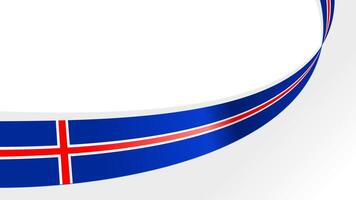 wavy iceland flag ribbon background with copy space for text vector