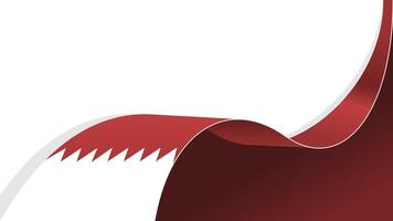 waving qatar flag ribbon background with copy space for text. qatar national day vector
