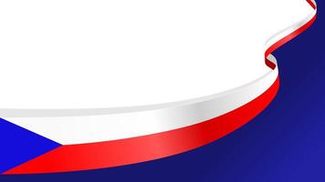 Waving flag of Czech Republic isolated background, with copy space for text vector