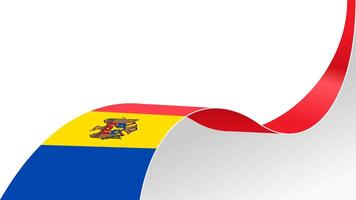 wavy moldova flag ribbon with copy space for text. moldova independence day vector