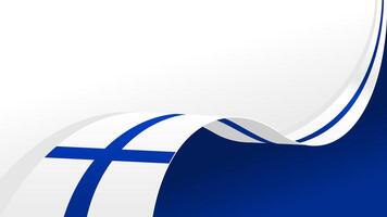 waving finland flag ribbon background with copy space for text. finland national day vector