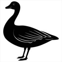 A black silhouette goose on a white background vector