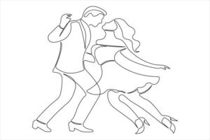 Continuous one line drawing of young dancer design outline illustration vector