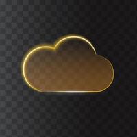 Cloud shape. Futuristic graphic integrating UHD glass elements with sleek modern tech design. Perfect for digital projects demanding a high-resolution and stylish aesthetic. vector