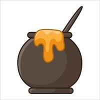 Halloween cauldron with witch potion vector