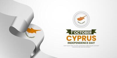 Cyprus independence day with ribbon flag. National flag background design. vector