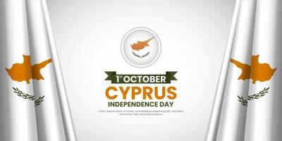 Cyprus Independence Day with waving flag banner background vector