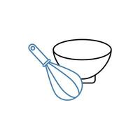 mixing bowl concept line icon. Simple element illustration. mixing bowl concept outline symbol design. vector