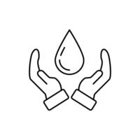 save water concept line icon. Simple element illustration. save water concept outline symbol design. vector