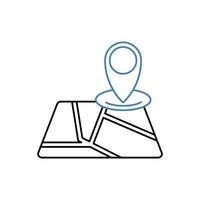 street map concept line icon. Simple element illustration. street map concept outline symbol design. vector