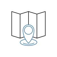 map concept line icon. Simple element illustration. map concept outline symbol design. vector
