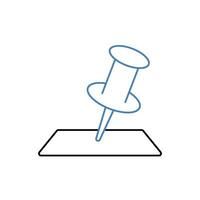 push pin concept line icon. Simple element illustration. push pin concept outline symbol design. vector