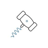 corkscrew concept line icon. Simple element illustration. corkscrew concept outline symbol design. vector