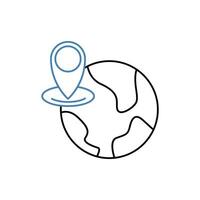 world map concept line icon. Simple element illustration. world map concept outline symbol design. vector