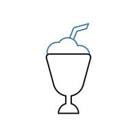 milkshake concept line icon. Simple element illustration. milkshake concept outline symbol design. vector