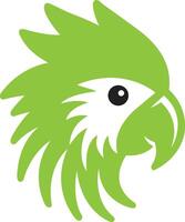 a green parrot head with a white background vector