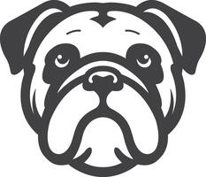 a black and white illustration of a bulldog dog vector