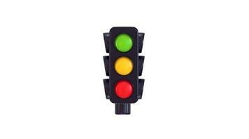 3d traffic light with Changing Light animation, Traffic signal with Red, Yellow, and Green Light animation 3d render video